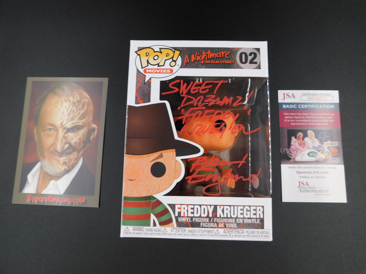 Robert Englund Signed Funko Pop 02 Freddy Krueger Nightmare Sweet Dreams JSA COA