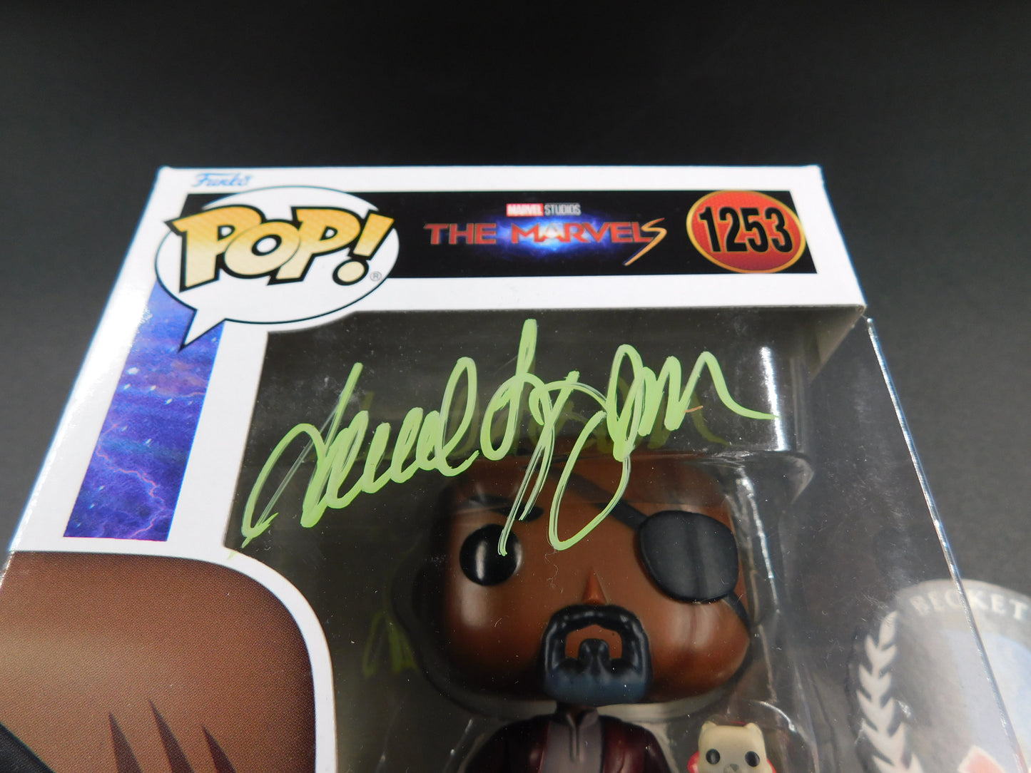 Samuel L. Jackson Signed Autographed Funko Pop 1253 Nick Fury The Marvels BAS COA