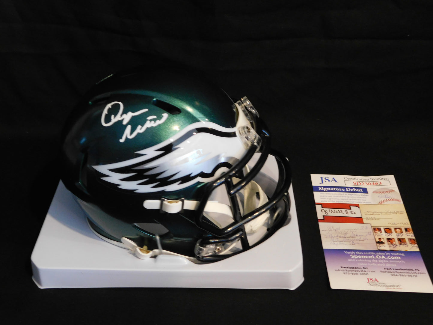 Quinyon Mitchell Signed Autographed Philadelphia Eagles Speed Mini Helmet JSA COA