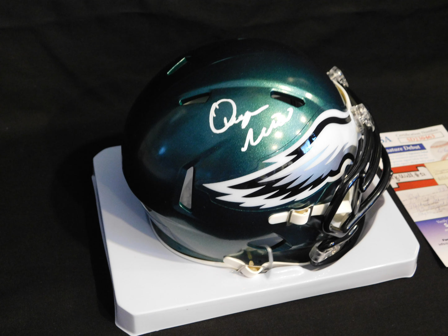 Quinyon Mitchell Signed Autographed Philadelphia Eagles Speed Mini Helmet JSA COA