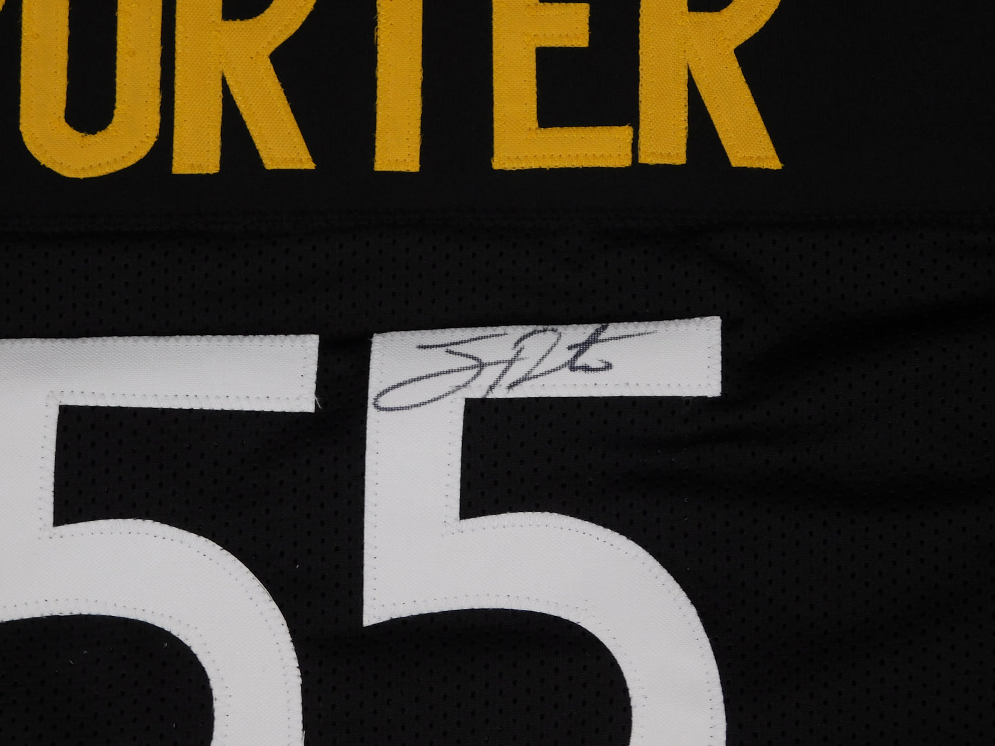 Joey Porter Jr & Sr Dual Signed Autographed Pittsburgh Steelers Black Jersey JSA COA