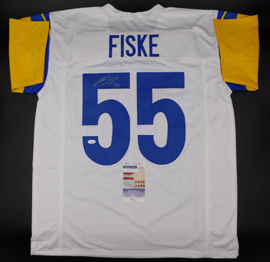 Braden Fiske Signed Autographed LA Los Angeles Rams White Jersey FSU JSA COA