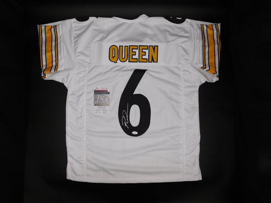 Patrick Pat Queen Signed Autographed Pittsburgh Steelers White Jersey JSA COA