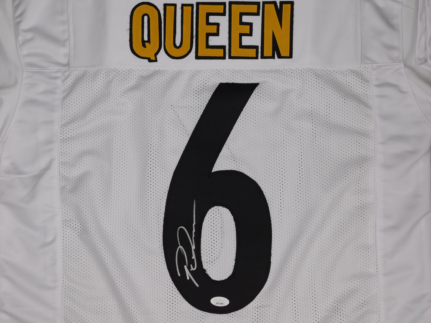 Patrick Pat Queen Signed Autographed Pittsburgh Steelers White Jersey JSA COA