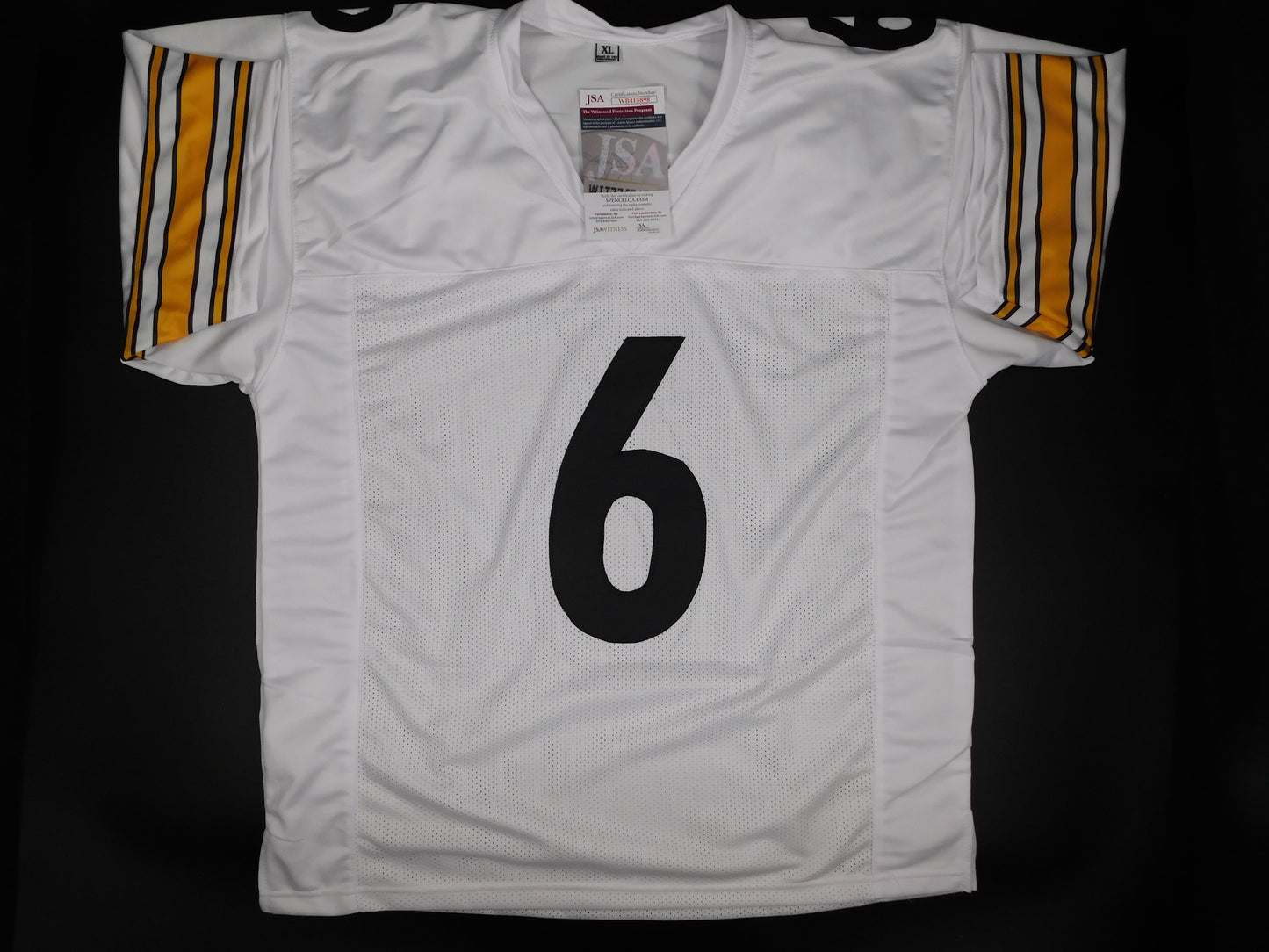 Patrick Pat Queen Signed Autographed Pittsburgh Steelers White Jersey JSA COA