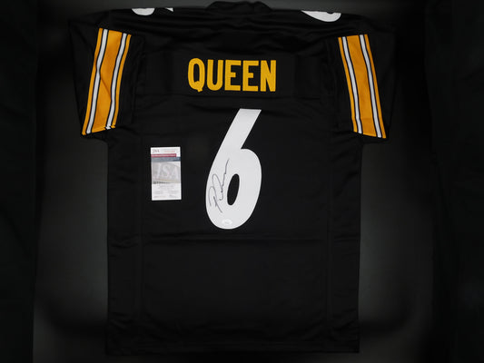 Patrick Pat Queen Signed Autographed Pittsburgh Steelers Black Jersey JSA COA