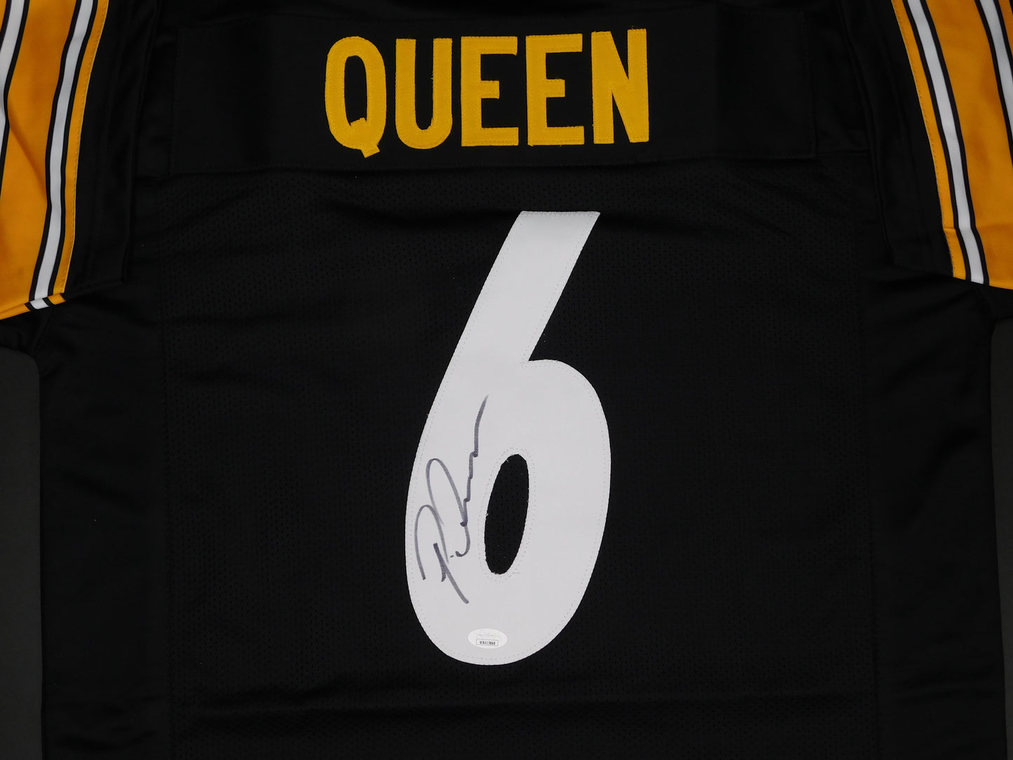 Patrick Pat Queen Signed Autographed Pittsburgh Steelers Black Jersey JSA COA