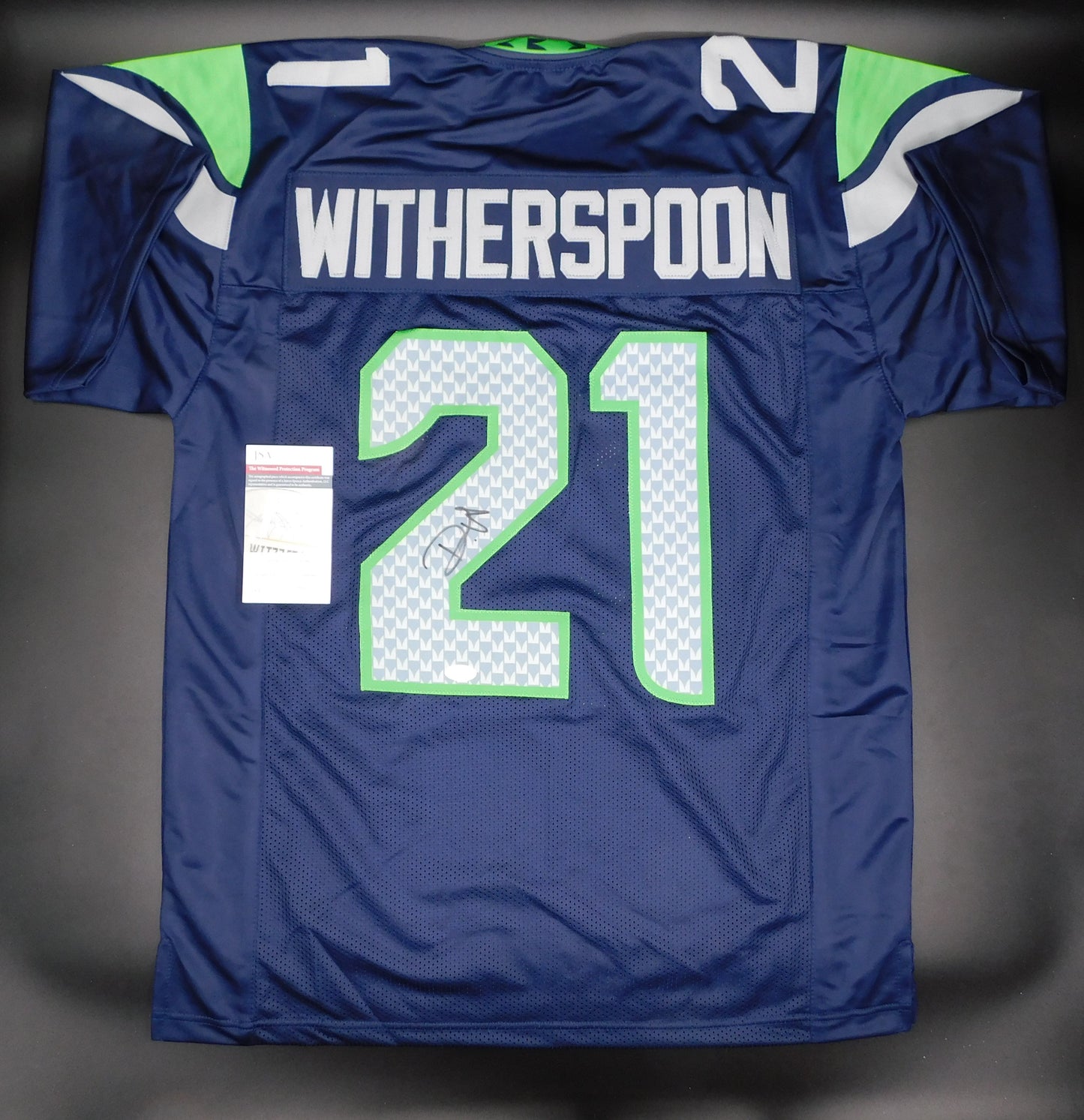 Devon Witherspoon Signed Autographed Seattle Seahawks Blue Jersey JSA COA