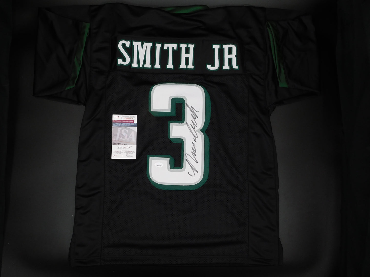 Nolan Smith Jr Signed Autographed Philadelphia Eagles Black Alternate Jersey Georgia JSA COA