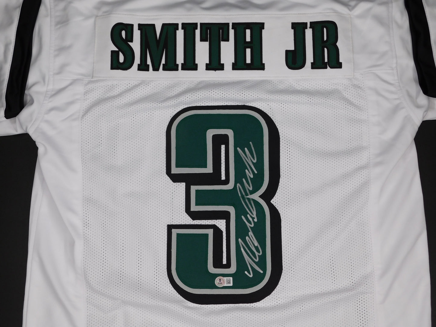 Nolan Smith Jr Signed Autographed Philadelphia Eagles White Jersey UGA JSA COA