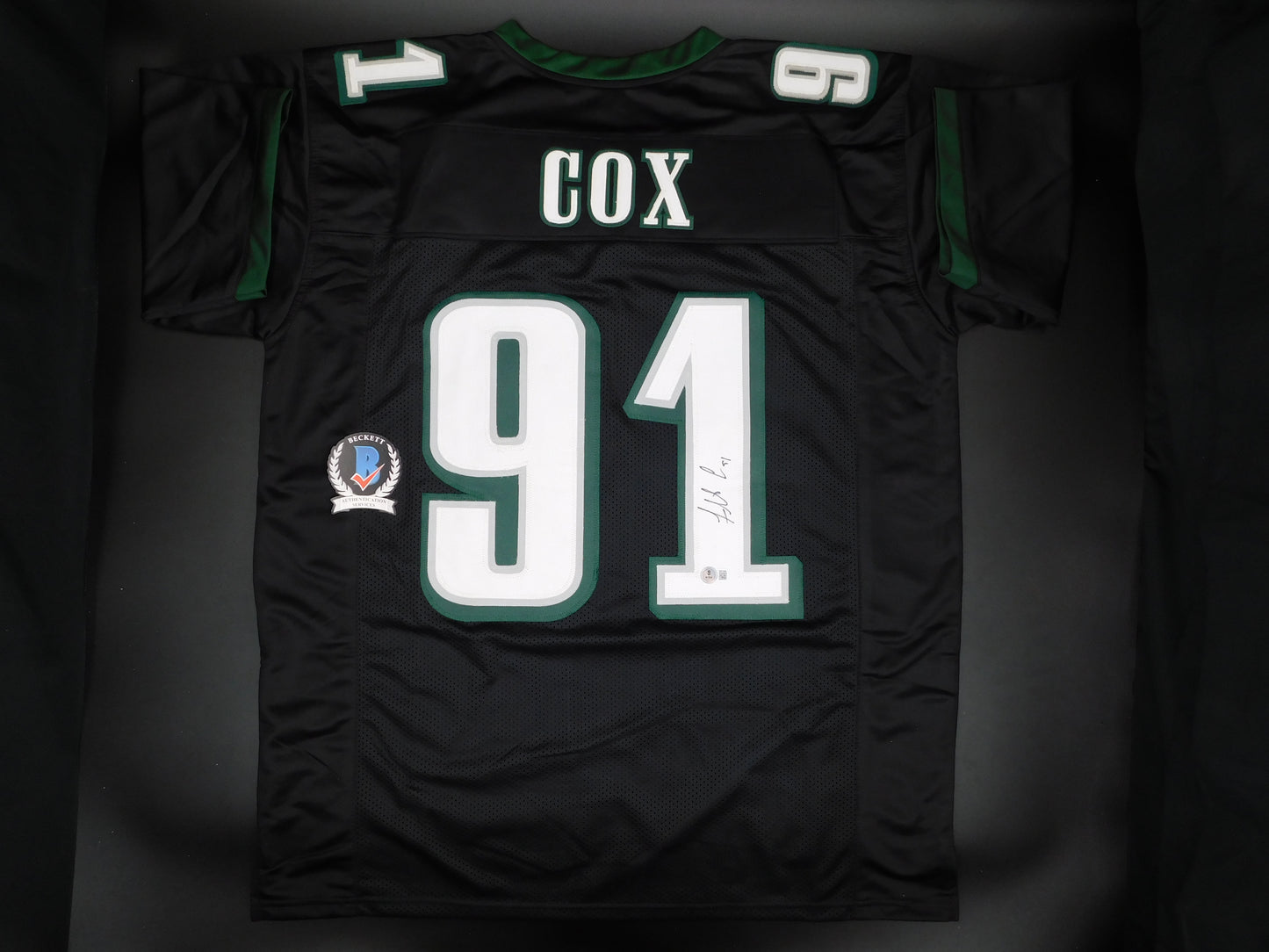 Fletcher Cox Signed Autographed Philadelphia Eagles Black Jersey Champ JSA COA