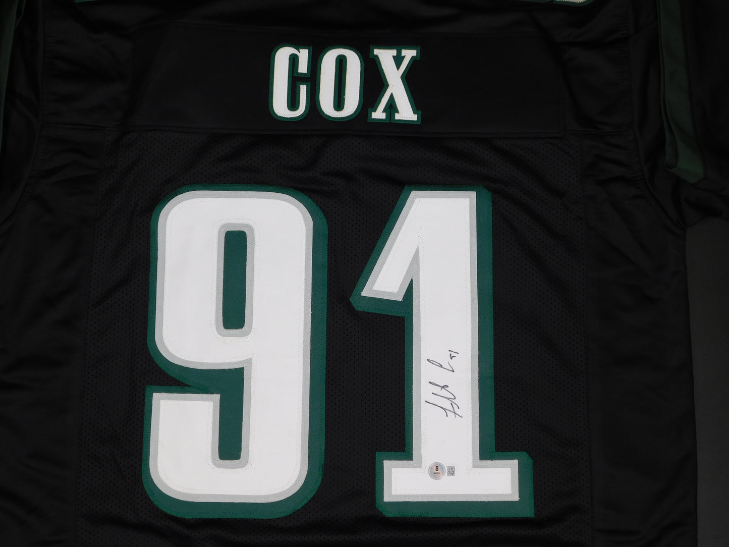 Fletcher Cox Signed Autographed Philadelphia Eagles Black Jersey Champ JSA COA