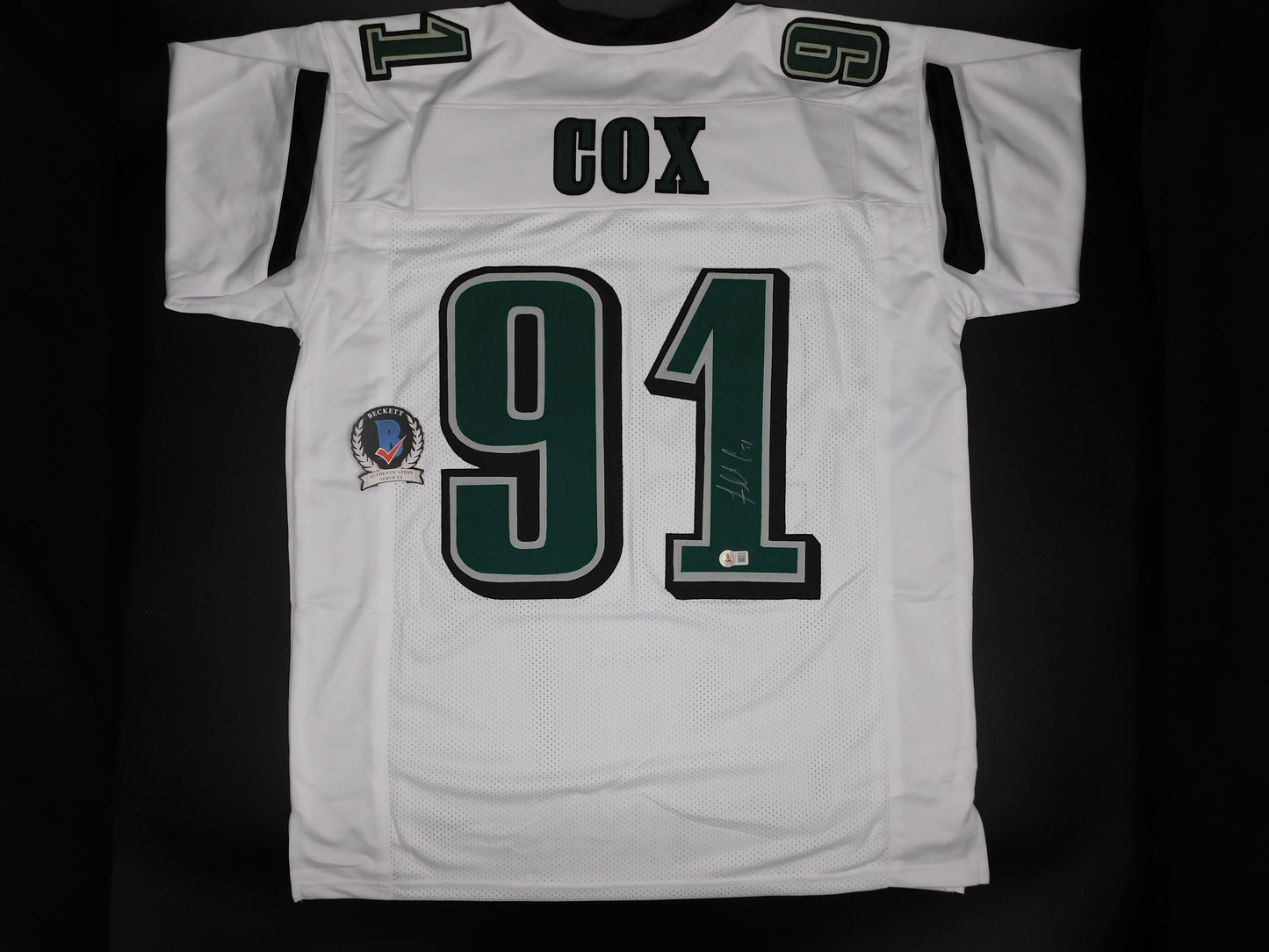 Fletcher Cox Signed Autographed Philadelphia Eagles White Jersey Champ JSA COA