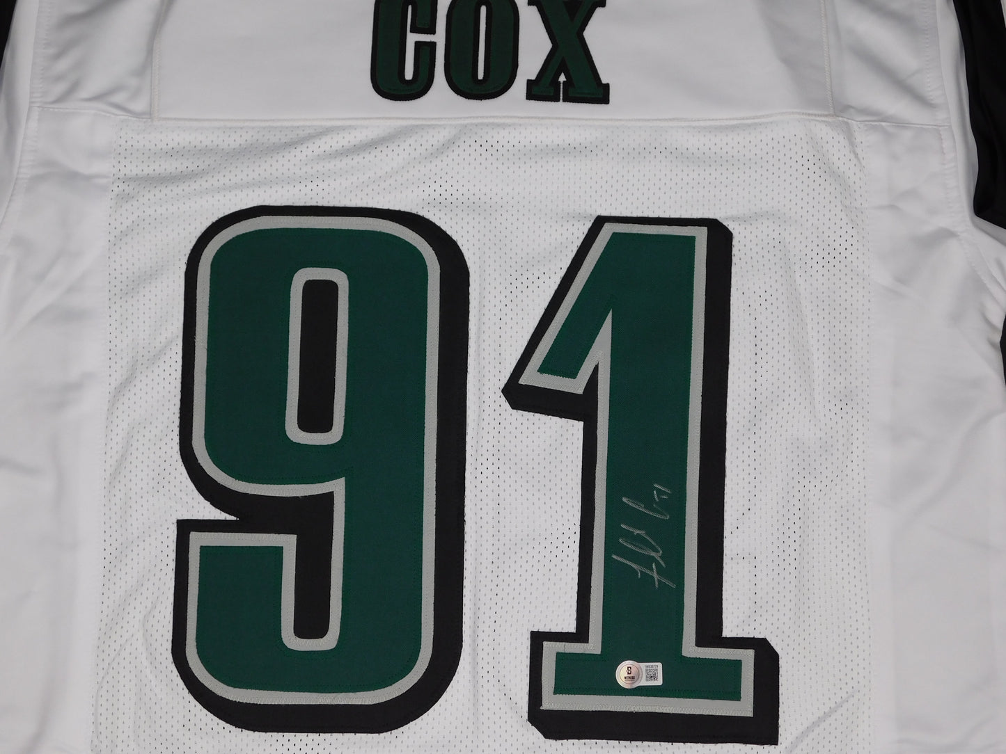 Fletcher Cox Signed Autographed Philadelphia Eagles White Jersey Champ JSA COA