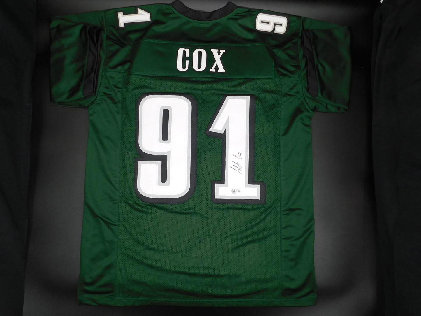 Fletcher Cox Signed Autographed Philadelphia Eagles Green Jersey SB Champ JSA COA