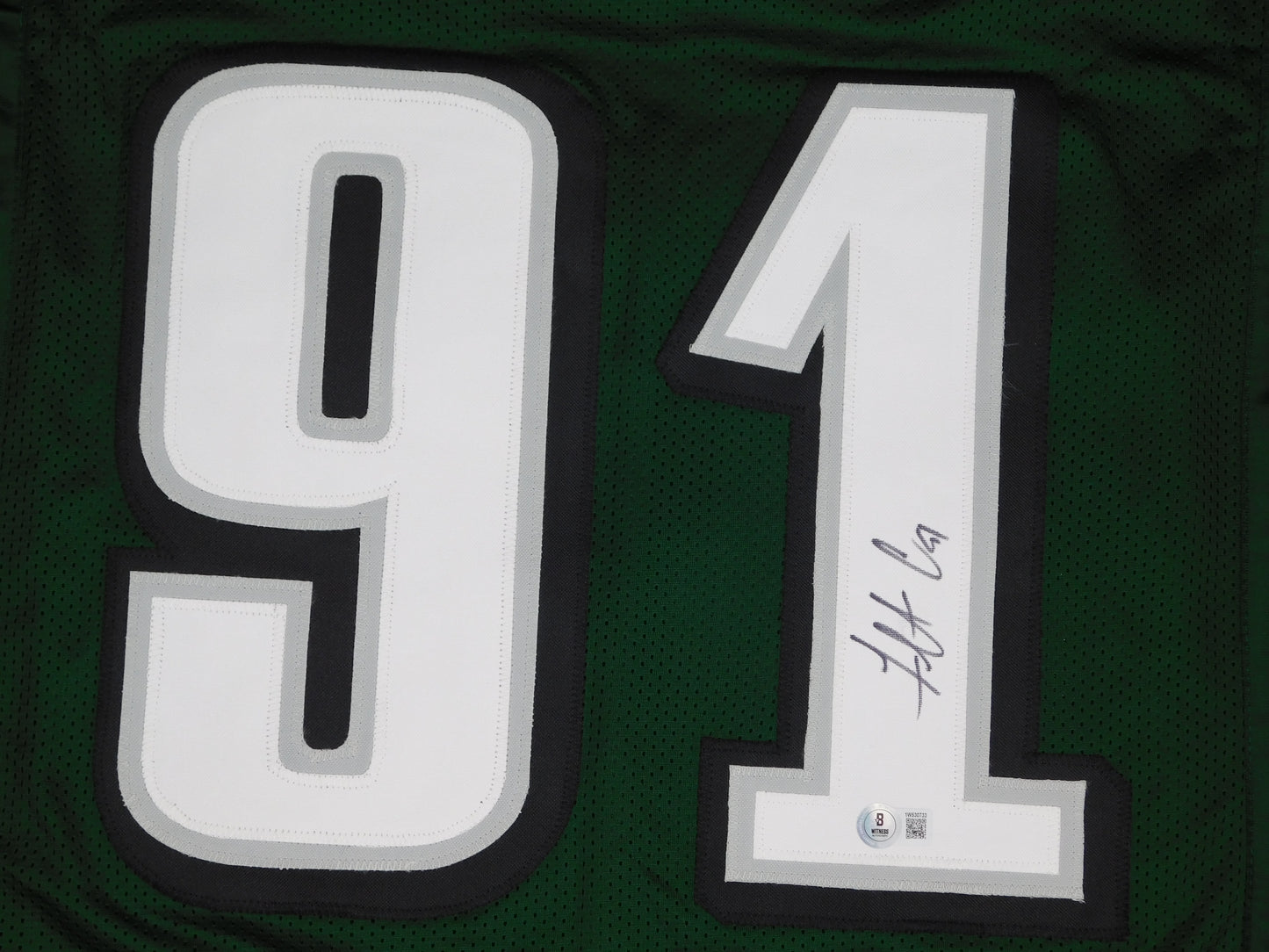 Fletcher Cox Signed Autographed Philadelphia Eagles Green Jersey SB Champ JSA COA