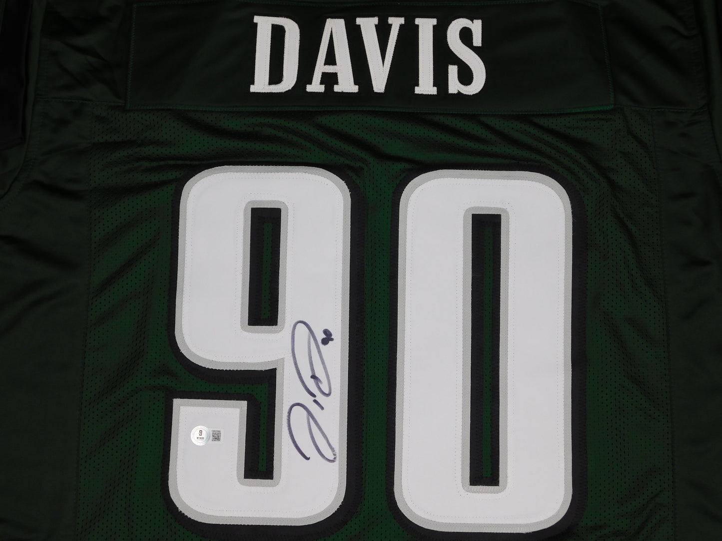 Jordan Davis Signed Autographed Philadelphia Eagles Green Jersey UGA BAS COA