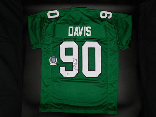 Jordan Davis Signed Autographed Philadelphia Eagles Kelly Green Jersey UGA BAS COA