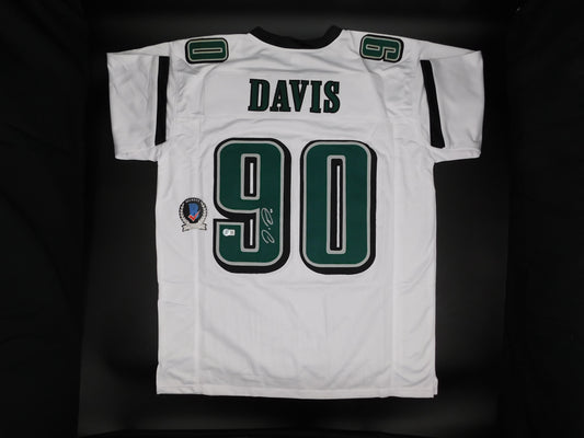 Jordan Davis Signed Autographed Philadelphia Eagles White Jersey UGA BAS COA