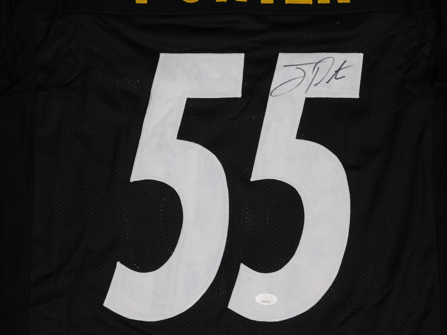 Joey Porter Sr Signed Autographed Pittsburgh Steelers Black Jersey Champ JSA COA