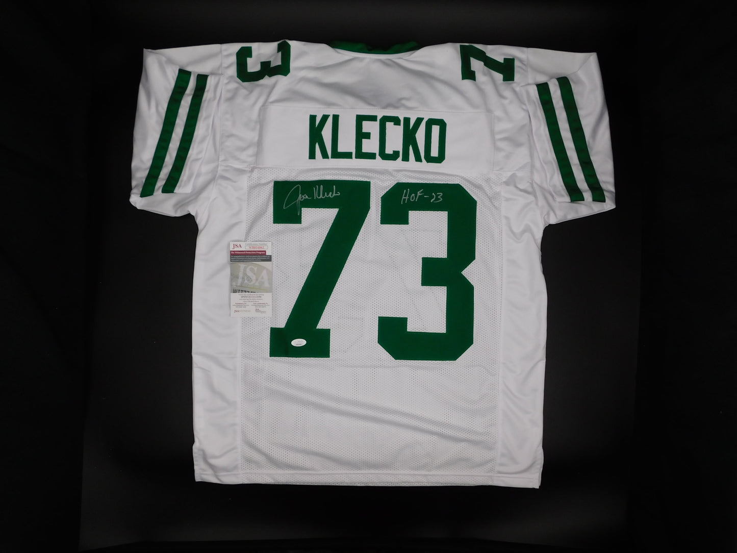 Joe Klecko Signed Autographed New York Jets White Jersey HOF 23 Sack Exchange JSA COA