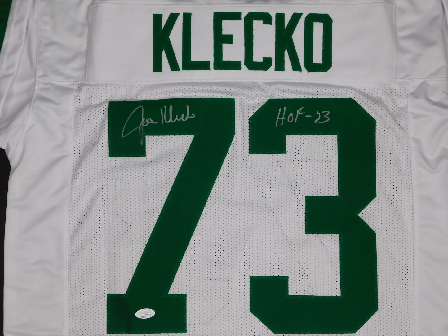 Joe Klecko Signed Autographed New York Jets White Jersey HOF 23 Sack Exchange JSA COA