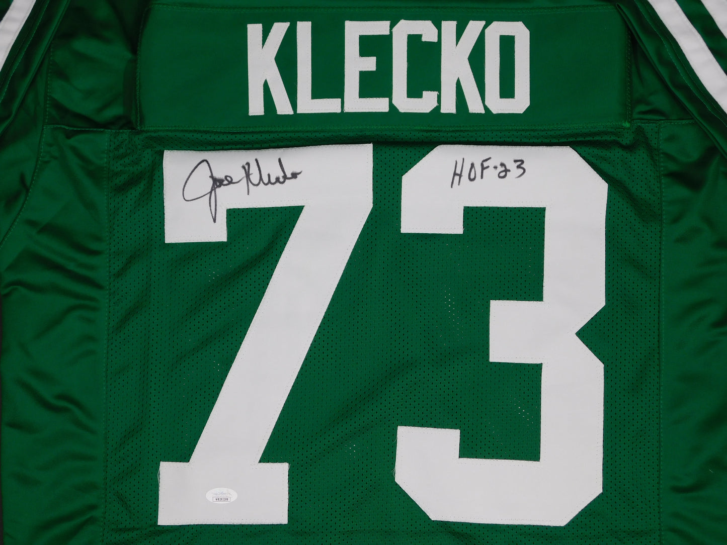 Joe Klecko Signed Autographed New York Jets Green HOF 23 Sack Exchange JSA COA