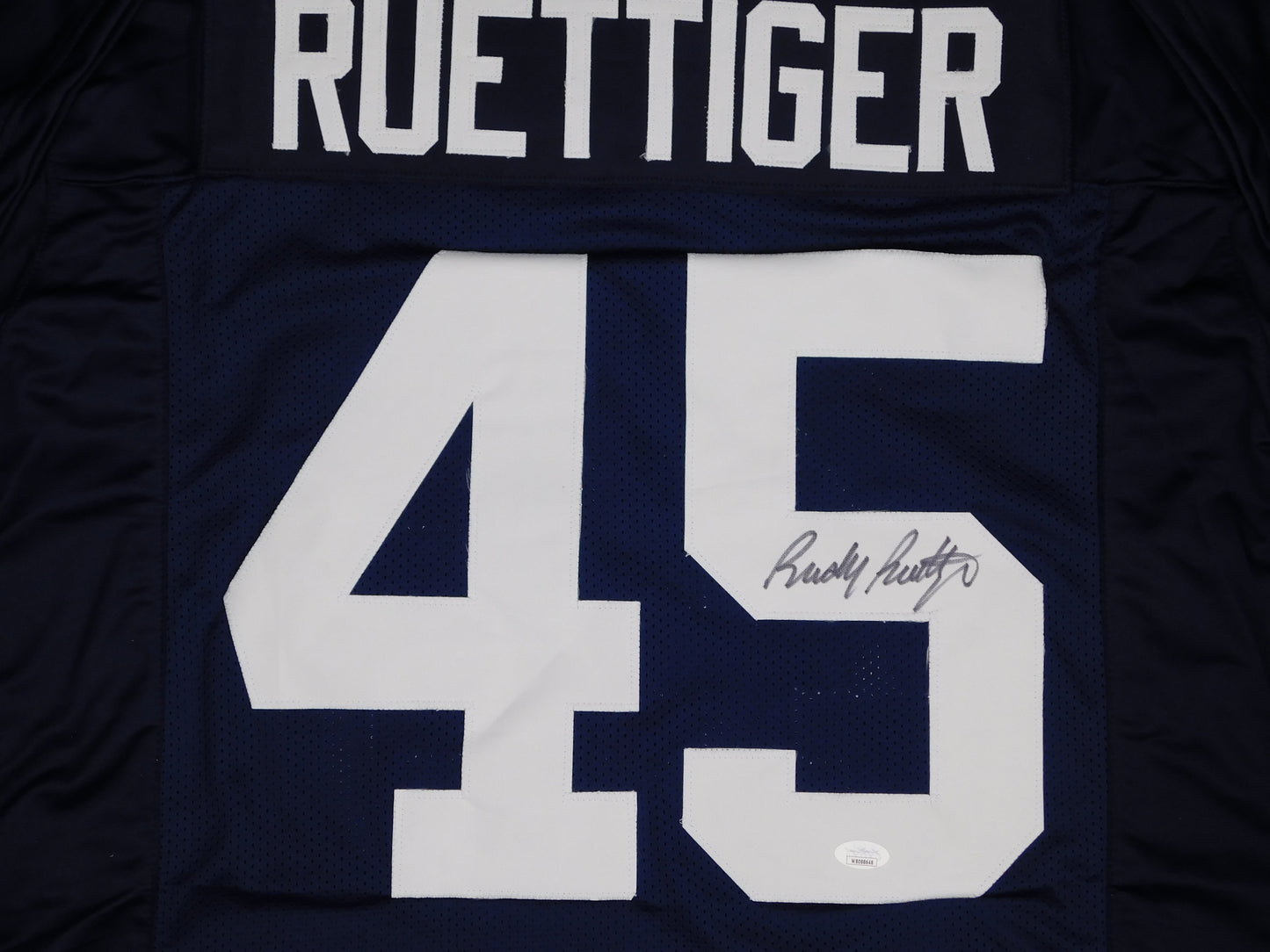 Rudy Ruettiger Signed Autographed Notre Dame Fighting Irish Blue Jersey JSA COA