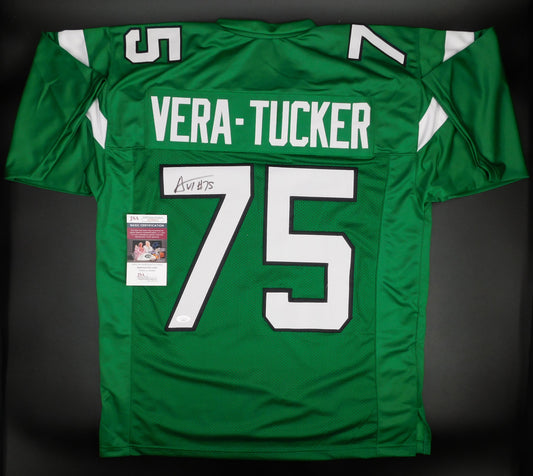 Alijah Vera-Tucker Signed Autographed New York Jets Green Jersey USC JSA COA