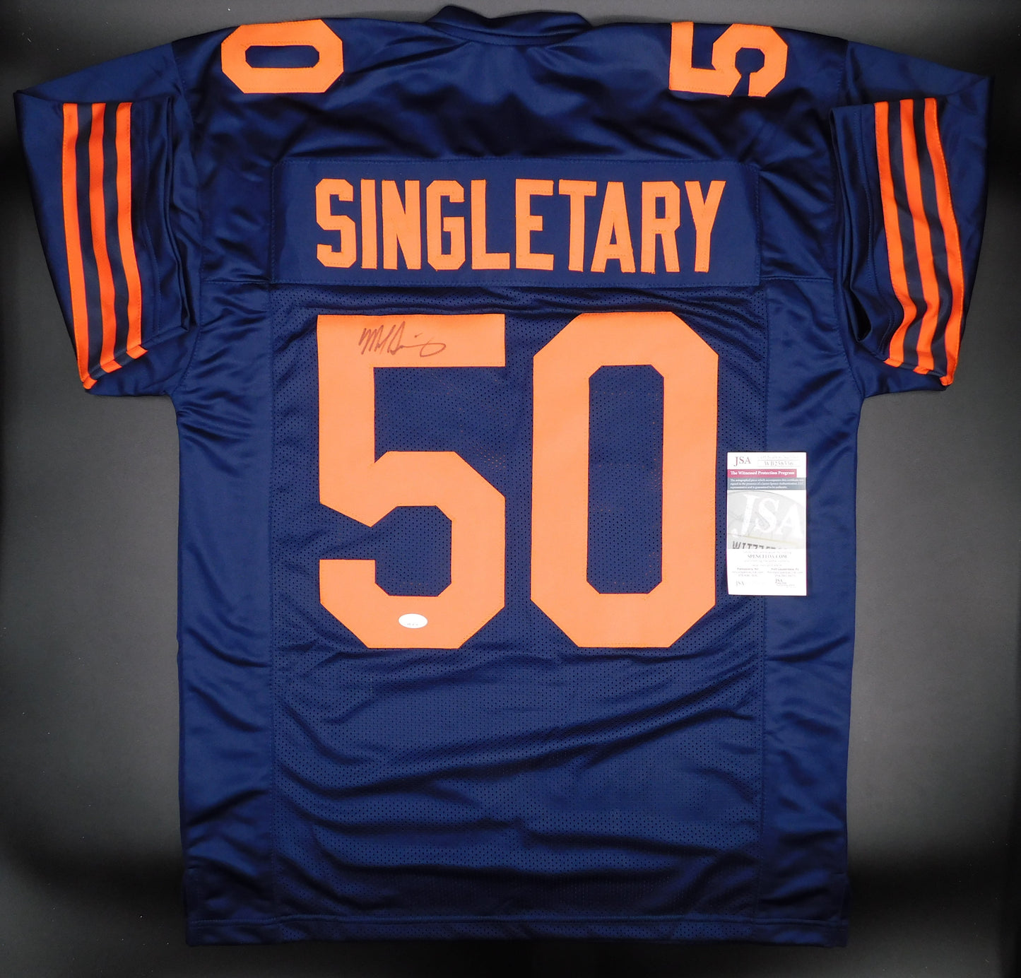 Mike Singletary Signed Autographed Chicago Bears Throwback Jersey HOF JSA COA