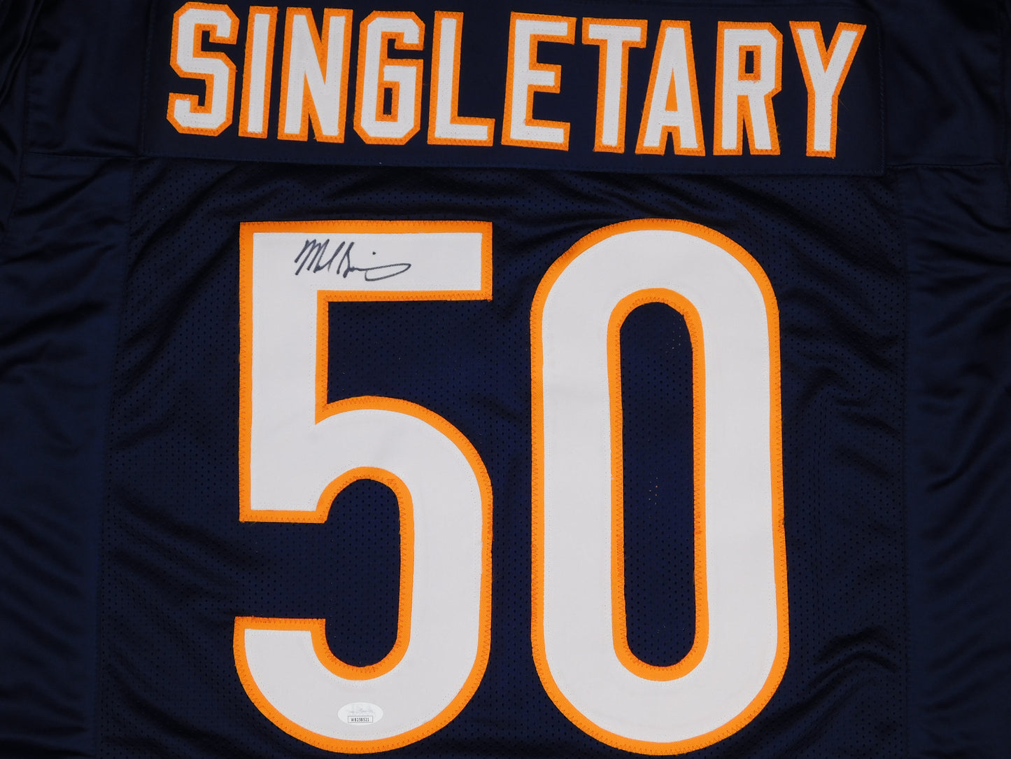 Mike Singletary Signed Autographed Chicago Bears Blue Jersey Champion HOF JSA COA