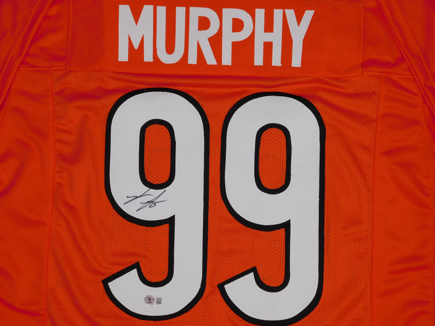 Myles Murphy Signed Autographed Cincinnati Bengals Orange Jersey Clemson BAS COA