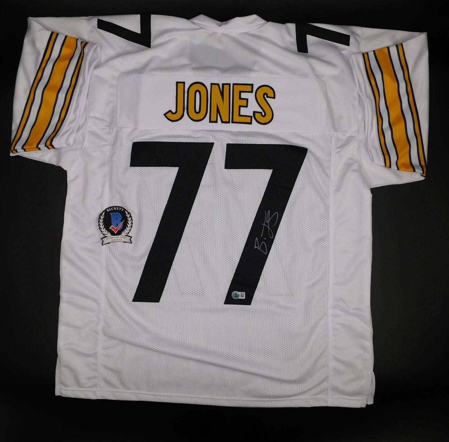 Broderick Jones Signed Autographed Pittsburgh Steelers White Jersey UGA BAS COA