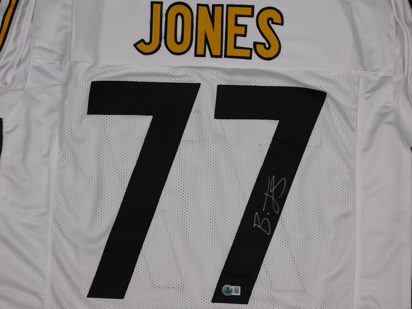 Broderick Jones Signed Autographed Pittsburgh Steelers White Jersey UGA BAS COA