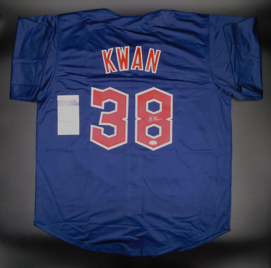 Steven Kwan Signed Autographed Cleveland Guardians Blue Baseball Jersey JSA COA