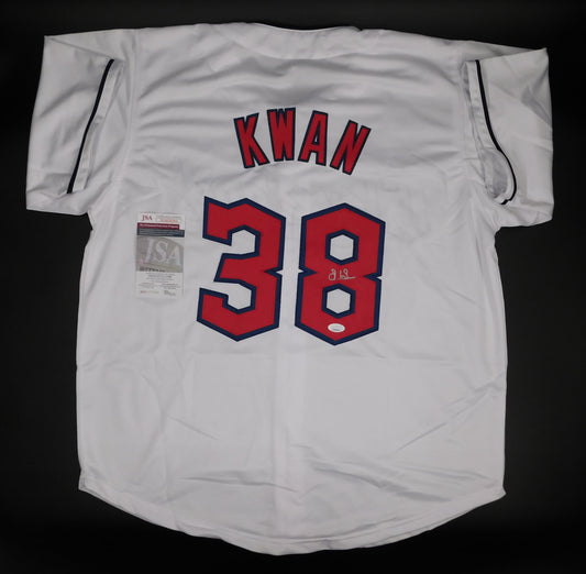 Steven Kwan Signed Autographed Cleveland Guardians White Baseball Jersey JSA COA