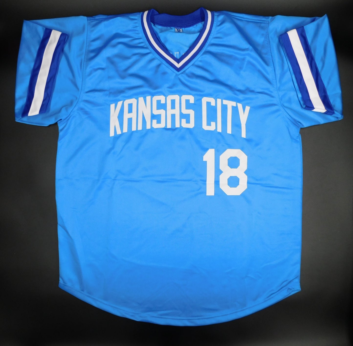 Bret Saberhagen Signed Autograph Kansas City Royals Blue Baseball Jersey JSA COA