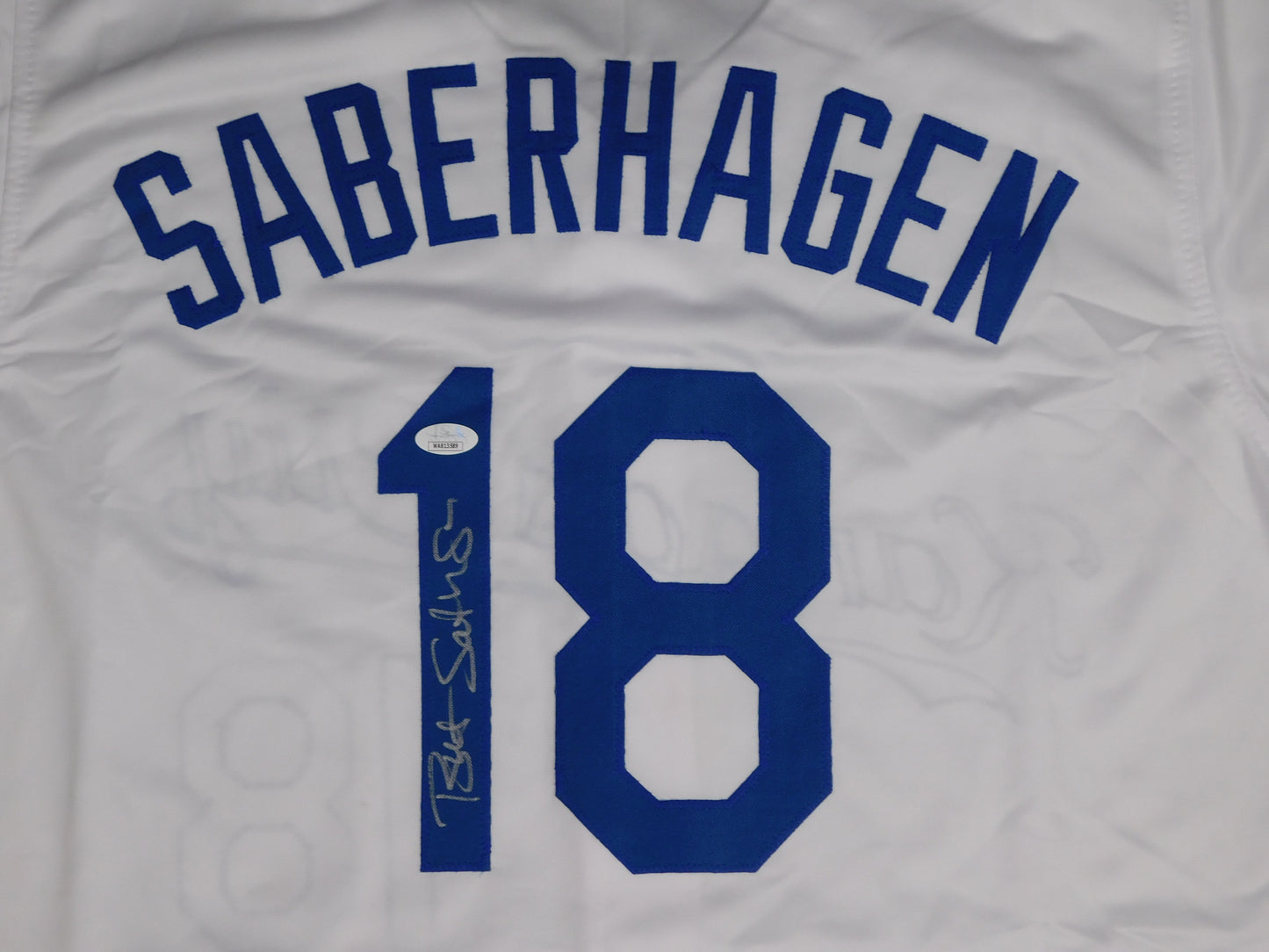 Bret Saberhagen Signed Autograph Kansas City Royals White Baseball Jersey JSA COA