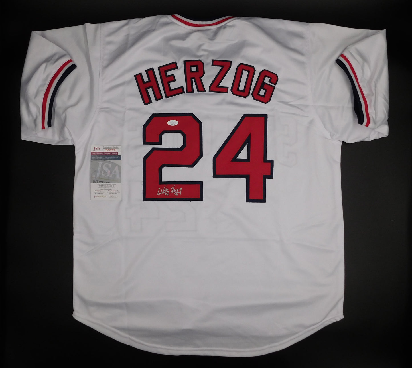 Whitey Herzog Signed Autographed St Louis Cardinals White Baseball Jersey HOF JSA COA