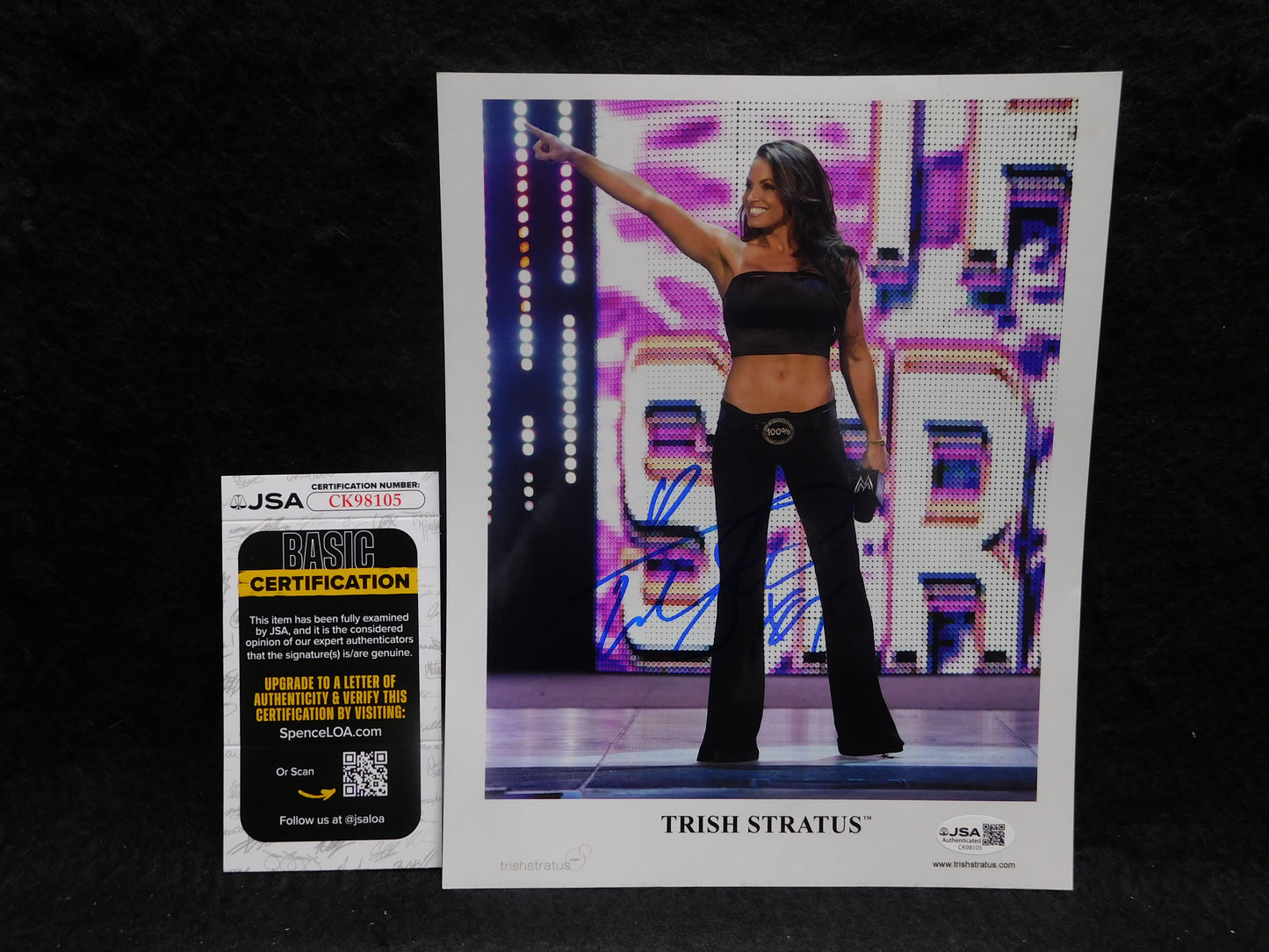Trish Stratus Signed/Autographed 8x10 Photo JSA COA WWE