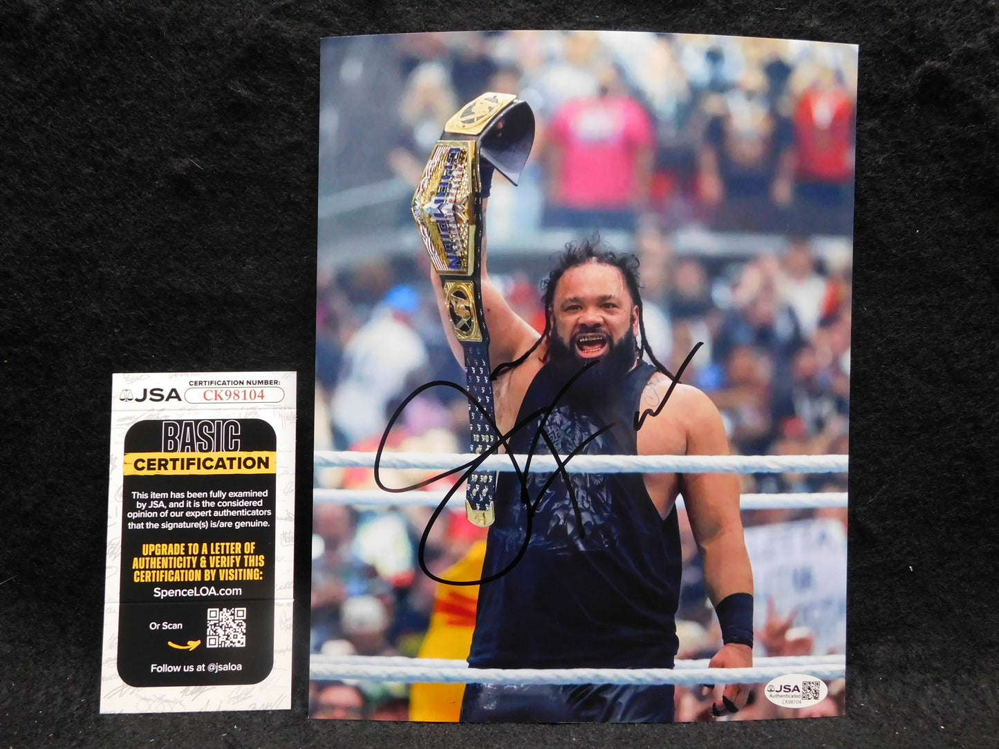 Jacob Fatu Signed/Autographed 8x10 Photo JSA COA WWE