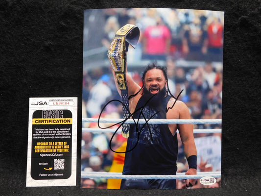 Jacob Fatu Signed/Autographed 8x10 Photo JSA COA WWE