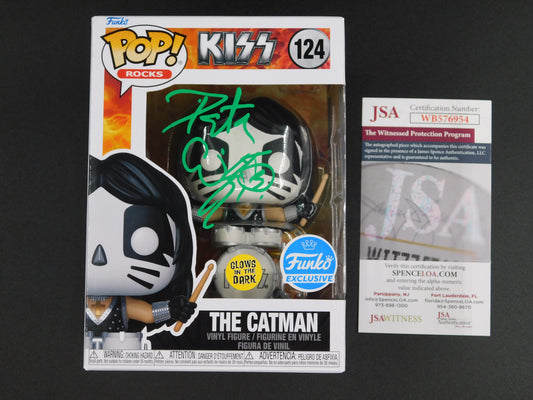 Peter Criss Signed Autographed Funko Pop 124 KISS The Catman GITD Exclusive HOF JSA COA