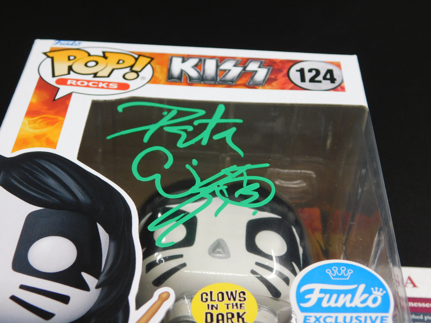 Peter Criss Signed Autographed Funko Pop 124 KISS The Catman GITD Exclusive HOF JSA COA