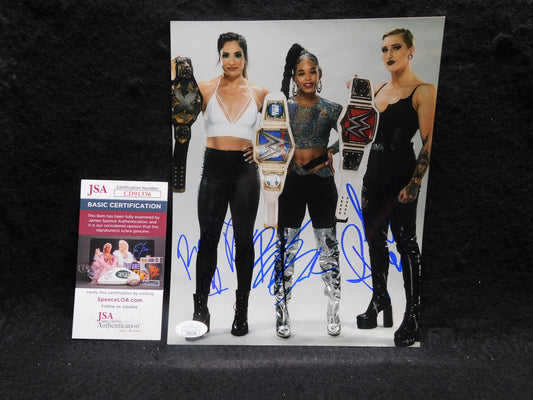 Rhea Ripley/Bellair/Rodriguez Signed/Autographed 8x10 Photo JSA COA WWE