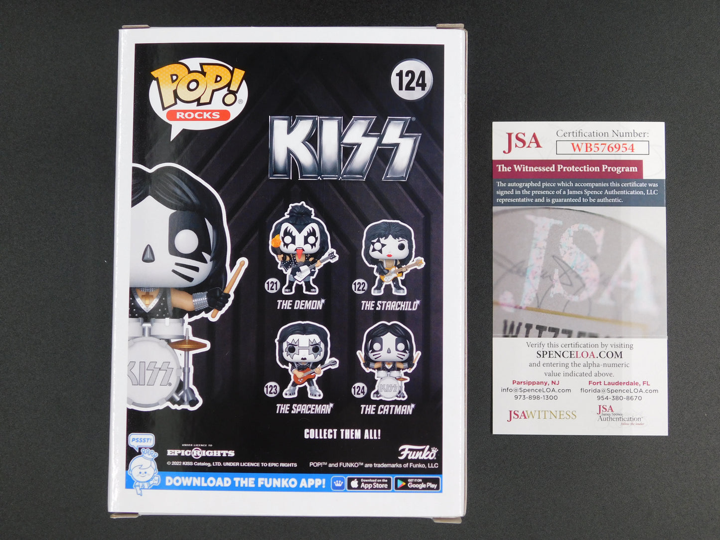 Peter Criss Signed Autographed Funko Pop 124 KISS The Catman GITD Exclusive HOF JSA COA