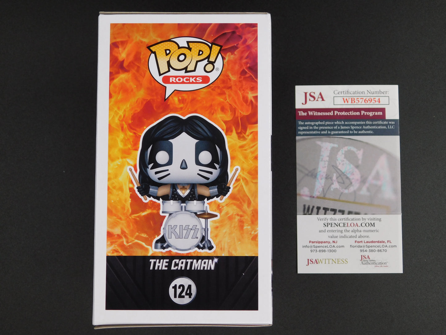 Peter Criss Signed Autographed Funko Pop 124 KISS The Catman GITD Exclusive HOF JSA COA