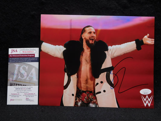 Seth Rollins Signed/Autographed 8x10 Photo JSA COA WWE