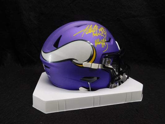 Adrian Peterson Signed Inscribed All Day Minnesota Vikings Midi Speed Flex Helmet BAS COA