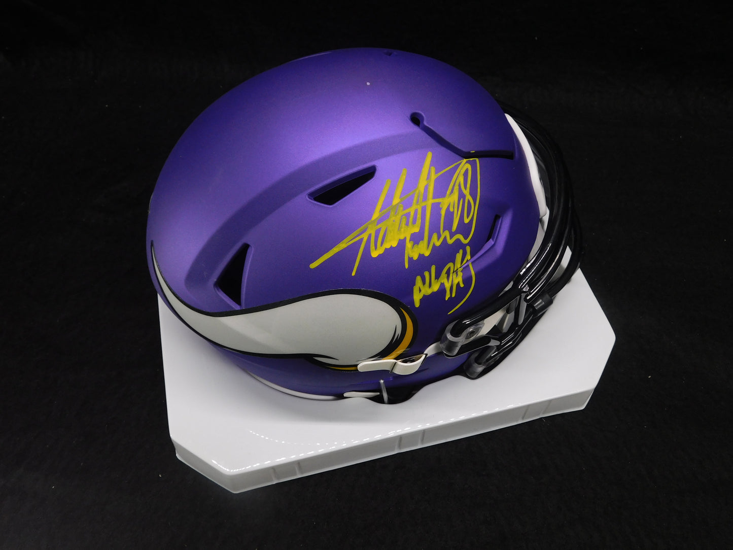 Adrian Peterson Signed Inscribed All Day Minnesota Vikings Midi Speed Flex Helmet BAS COA